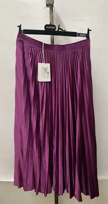 Valentino Women's Velvet Pleated Purple Long Skirt Choose Size (UB3MD01W5MD) - Image 1 of 4