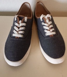 American Eagle Shoes New Womens Size 10 Canvas Lace Up Low Top Sneakers Gray Tan - Picture 1 of 5