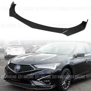 For 2013-2021 Acura ILX Gloss Black Front Bumper Lip Splitter Spoiler Boby Kit - Picture 1 of 9