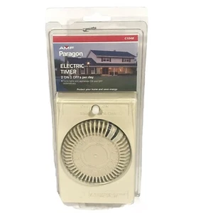 Vintage AMF Paragon Home Elektrischer Timer 2 Einschaltuhr pro Tag Zeit Befehl 2 C104B - Bild 1 von 2