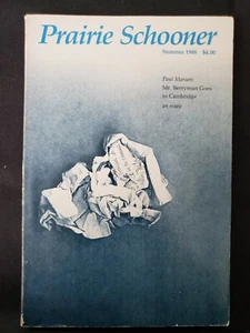 Prairie Schooner Volume 62 N0 2 Summer 1988, Paperback, University of Nebraska - Imagen 1 de 2