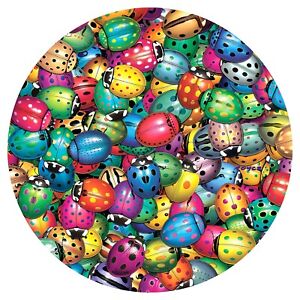 Jigsaw puzzle Animal Insects Beetlemania round 500 piece NEW Made in USA