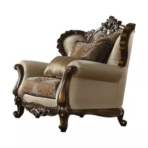 Latisha Chair w/2 Pillow, Tan, Pattern Fabric & Antique Oak (52117) - Picture 1 of 1