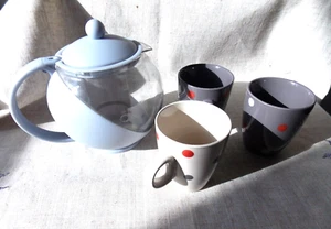 THEIERE ET 3TASSES EN CERAMIQUE SUPER PROMO - Picture 1 of 6