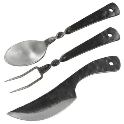 HAND-FORGED BLACKSMITH MEDIEVAL DINING HALL EATING/FEASTING UTENSILS CUTLERY SE - Image 1 of 4
