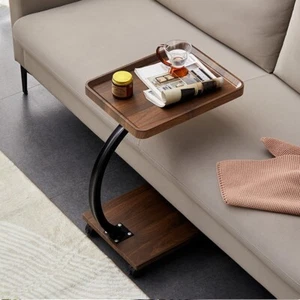 Coffee Side Table Laptop Desk Bedside Sofa Tea End Tables Wooden Metal - Picture 1 of 13