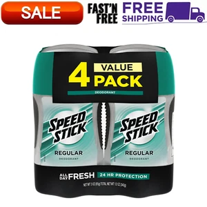 (4 Pack) Speed Stick Deodorant for Men, Aluminum Free, Regular - 3 Ounce - Picture 1 of 17