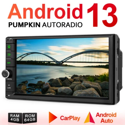 Pumpkin 7" Android 13 Carplay Autoradio 2 DIN GPS Navi DAB WIFI USB OBD 4GB 64GB - Bild 1 von 4