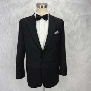 RALPH Lauren VTG Mens Black Tuxedo Formal Jacket Blazer Wool Canada *Flawed - Picture 1 of 24