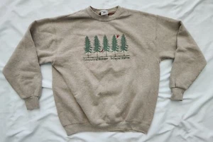 Vintage University of Michigan Lee Crew Neck Sweater Size Medium Beige  - Picture 1 of 4