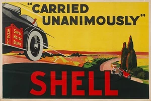Domestique Mural Estampe - Vintage Publicité Affiche -shell Huile- A4, A3, A2, - Foto 1 di 1