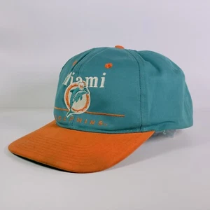 Vintage Hat NFL Embroidered Miami Dolphins Logo Snapback Hat Green / Orange - Picture 1 of 12