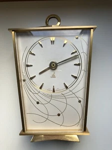 Ancienne pendule Jaz transistor années 50's vintage design clock laiton doré  - Picture 1 of 12