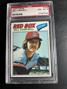 1977 Topps #166 Bill Campbell PSA 8 Boston Red Sox - Picture 1 of 2