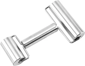 Smooth Stainless Steel Rolling Pin - Pastry and Pizza Double Dough Baker Roller - Picture 1 of 9