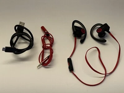 Beats Powerbeats2 Wireless Earbuds Black/Red B0516 TESTED & WORKING - Image 1 of 4