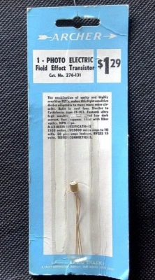 Transistor de efecto de campo eléctrico fotográfico Archer/Radio Shack 276-131 (FF103 7002) Foto 1 de 2