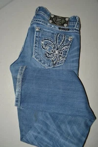 Miss Me Women's JP181153 Skinny Embellished Pockets Blue Jeans Sz 26x30 - Picture 1 of 12