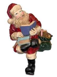 Vintage Santa Shelf Sitter Figurine Reading Book Toy Sack Christmas - Picture 1 of 5