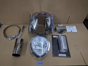 Custom Chrome Rick Ross Tear Drop Headlight Kit 1960-1984 Harley FLH 4 SPD - Bild 1 von 17