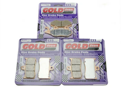 Pastilhas de freio dianteiras e traseiras Goldfren S33 para Triumph Tiger SE (ABS) 1050cc 2010-2013 - Imagem 1 de 3