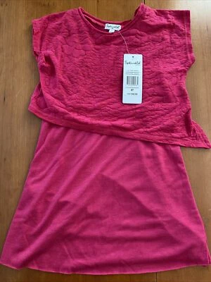 Splendid NWT Pink Lace Overlay Bodice Raw Edge Hem Dress-4T - Image 1 of 4