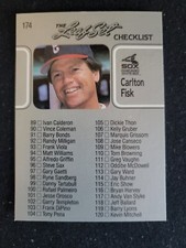 1990 LEAF Baseball Card The Leaf Set Checklist #174 CARLTON FISK HOF #89 - 176