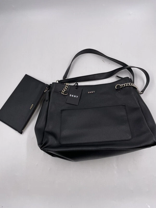 DKNY Bryanna Shoulder Sutton SHOPPER Tote in Black With Matching Pouch
