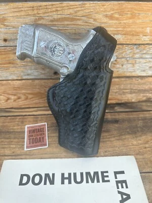 Don Hume H727 26F Black Basket Stamped Leather Holster For Beretta Cougar 8045 - Image 1 of 2