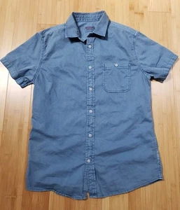 Mossimo Supply Co Button Up Short Sleeve Lightweight Denim Shirt Men's Size S/P - Picture 1 of 9