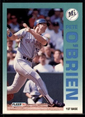 1992 Fleer Pete O'Brien #289 Seattle Mariners - Image 1 of 2