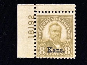USA: POSTFRISCH #666 PLATTENNUMMER EINZELN NH OG CV 145 $+ - Bild 1 von 2