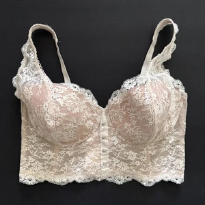 Victorias Secret Dream Angels 38DD Lace Lined Demi Bra Bralette Off White Bridal - Picture 1 of 10