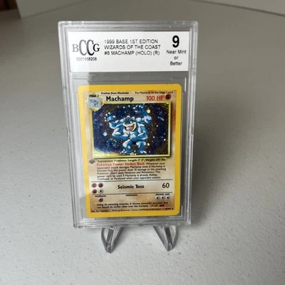 Pokemon TCG Cards 1st Edition Machamp 8/102 Base Set Holo Rare 9 MINT graded - Image 1 of 4