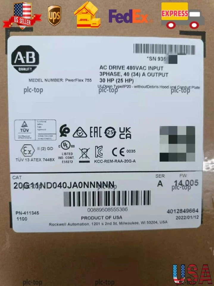 New Allen-Bradley 20G11ND040JA0NNNNN PowerFlex Air Cooled 755 AC Drive us - Image 1 of 1