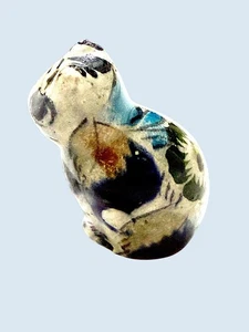 Vintage Tonalá Keramik Miniatur Katze Figur 1,5" handbemalt Mexiko Volkskunst - Bild 1 von 7