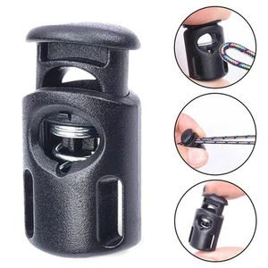 Reliable Plastic Single Hole Cord Lock Stoppers for Clothing Black (100pcs) - Picture 1 of 8