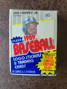 1989 Fleer Baseball Unopened Cello Pack w/ Ken Griffey Jr. RC! Alomar RC back - Picture 1 of 2