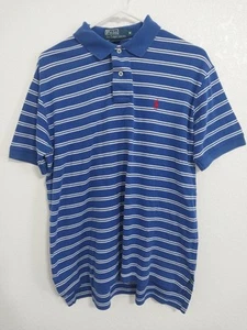 Polo Ralph Lauren Herren Gr. M Blau Weiß Gestreift Kurzarm Oberteil Hemd 100%... - Bild 1 von 4