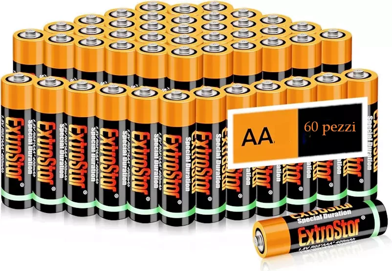 60 Pile Stilo AA EXTRASTAR Performance batterie confezione da zinco carbone