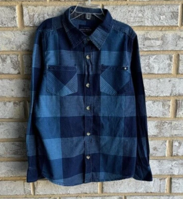 Lucky Brand Multiple Blue Button Down Long Sleeve Shirt Boy's Size S. - Image 1 of 4