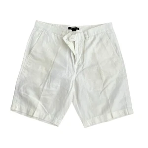 Theory Damien Shorts Mens 30 Flat Front Stretch Preppy White 8" Inseam EUC - Picture 1 of 5
