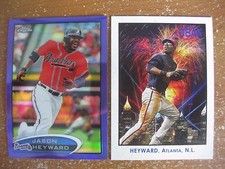 (2) JASON HEYWARD CARD LOT 2010 TRISTAR OBAK/2012 TOPPS CHROME PURPLE REFRACTOR
