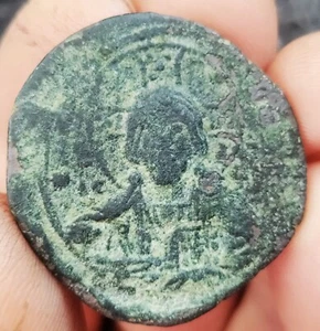 Jesus Christ-11th Century A.D. Byzantine Empire Follis 34mm Authentic - Picture 1 of 4