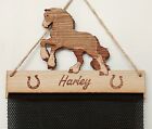 Gypsy Cob Pony Horse Rosette Holder Hanger Oak Veneer Fabric Mesh Ride Holder