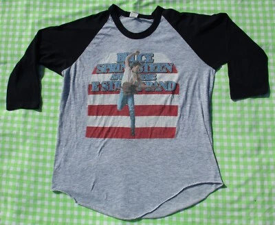 VTG 80's Bruce Springsteen Born In The USA Tour '84-'85 2-Sided Raglan T-shirt M - Image 1 of 4