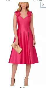 ADRIANNA PAPELL DRESS/NEW WITH TAG/RETAIL$245:SIZE 8/FIT &FLARE/PINK - Picture 1 of 3