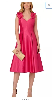 ADRIANNA PAPELL  DRESS/NEW WITH TAG/RETAIL$245/SIZE 16/FIT &FLARE/PINK - Image 1 of 3