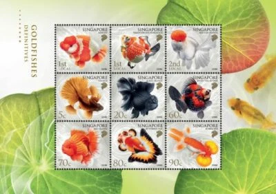 SINGAPORE 2021 GOLDFISH DEFINITIVE COLLECTOR'S SHEET OF 9 STAMPS MINT MNH UNUSED - Image 1 of 4