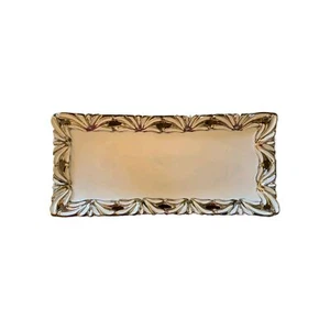Dessert Platter Tray Rectangle Decorative Edge Alpine Fine Ceramics - Picture 1 of 4